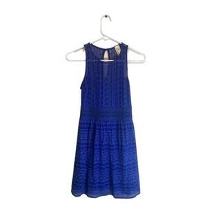 Antigua Sleeveless Lace Mini Dress Blue Size Small